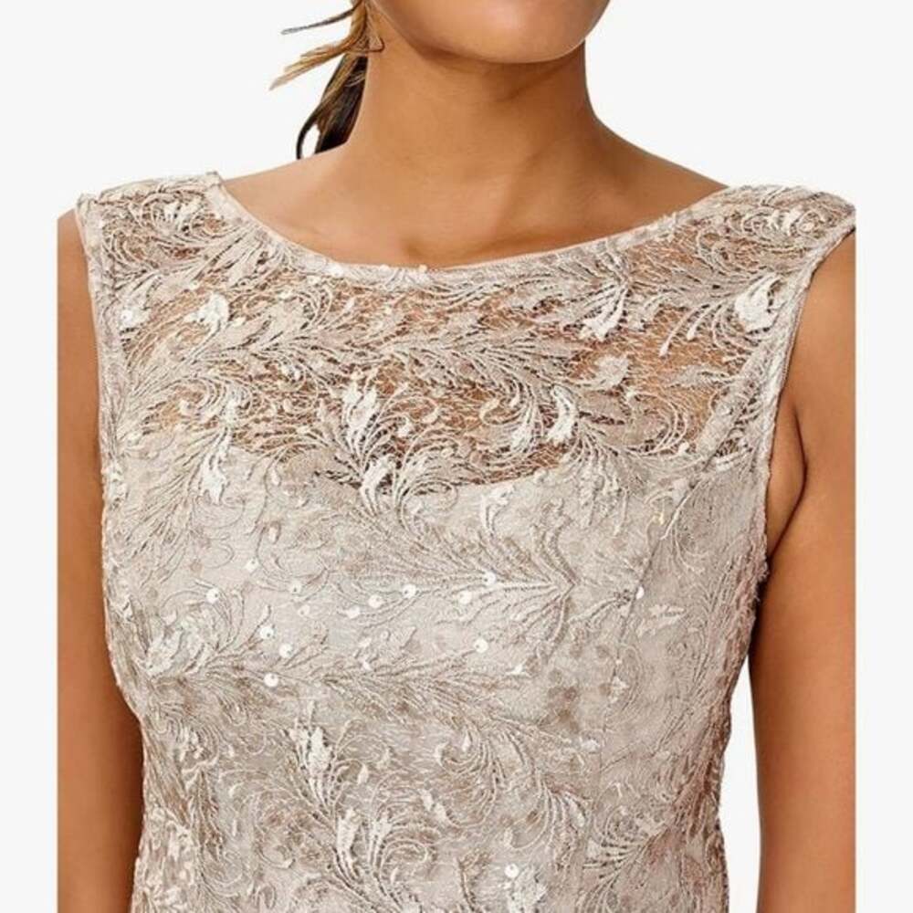 Adrianna Papell Lace Maxi Dress in Cream - Picture 4 of 5
